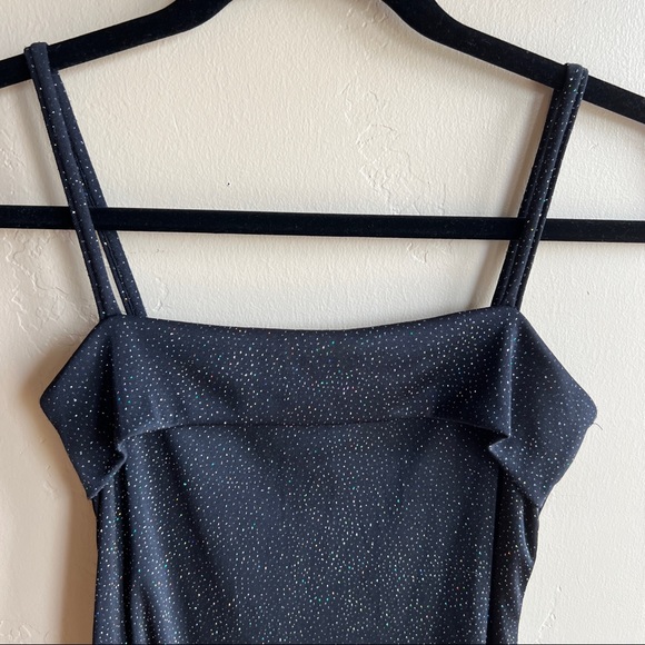 Black Sparkly Bodycon Mini Dress - Picture 2 of 10